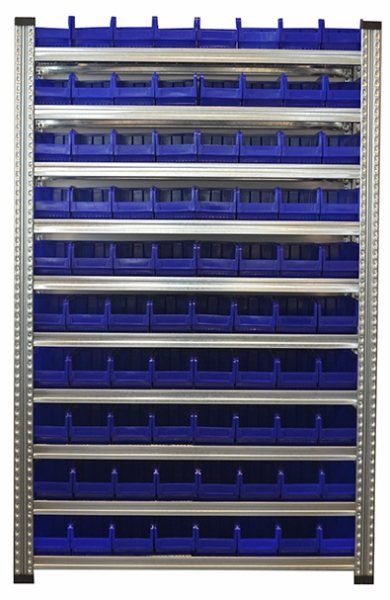 Elément de base 10 niveaux avec bacs de rangement - 60 bacs type K3 (H120xP235xL44 mm) inclus