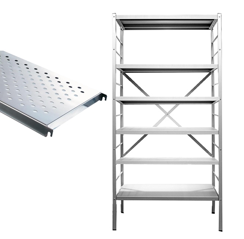 Elément de base 6 tablettes perforées inox