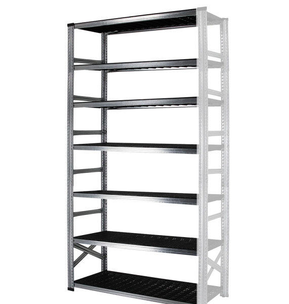 Elément suivant 7 tablettes en plastique noir