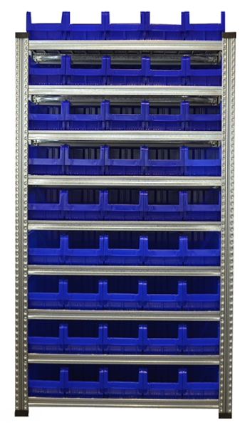 Elément de base 9 niveaux avec bacs de rangement - 45 bacs type K4 (H163xP345xL205 mm) inclus