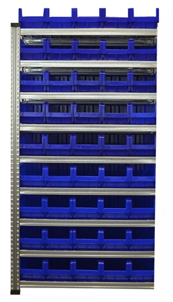 Elément suivant 9 niveaux avec bacs de rangement - 45 bacs type K4 (H163xP345xL205 mm) inclus
