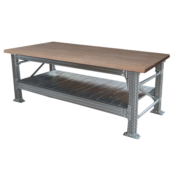 Etabli type456 H921XP700XL1800  avec plan de travail en ecolwood (30 mm) inclus plus 1 niv. de tablettes inclus. 