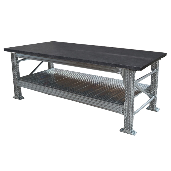 Etabli type456 H931XP600XL1200 avec plan de travail ris anthracite  (40 mm) inclus plus 1 niv. de tablettes inclus. 