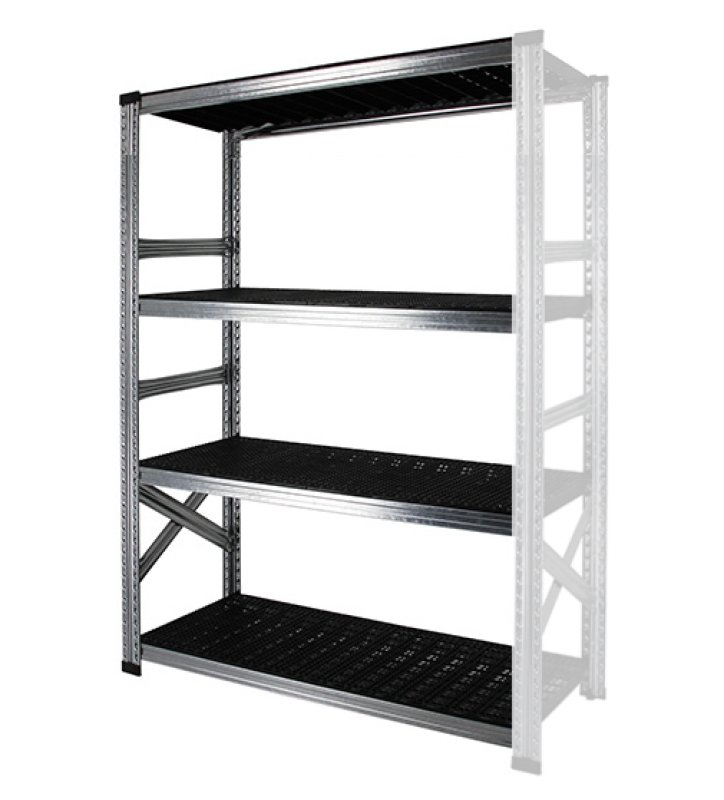 4 tablettes en plastique noir