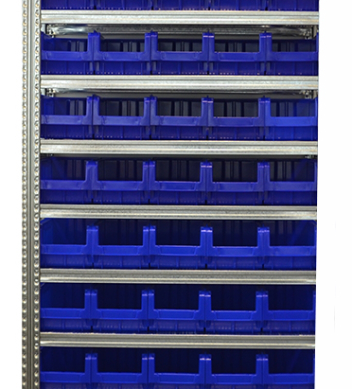 9 niveaux avec bacs de rangement - 45 bacs type K4 (H163xP345xL205 mm) inclus