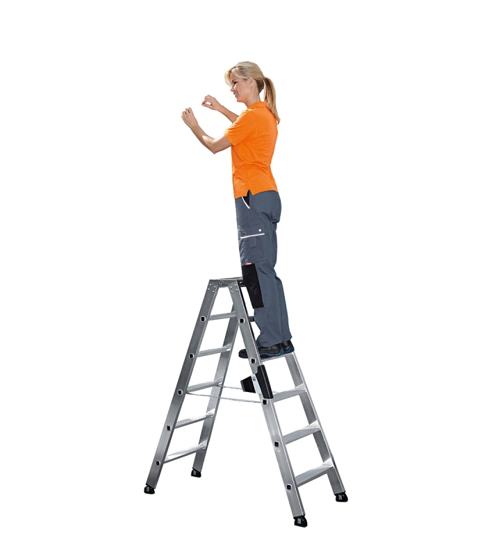Escabeaux double accès - 2x8 marches - hauteur de travail 3500 mm