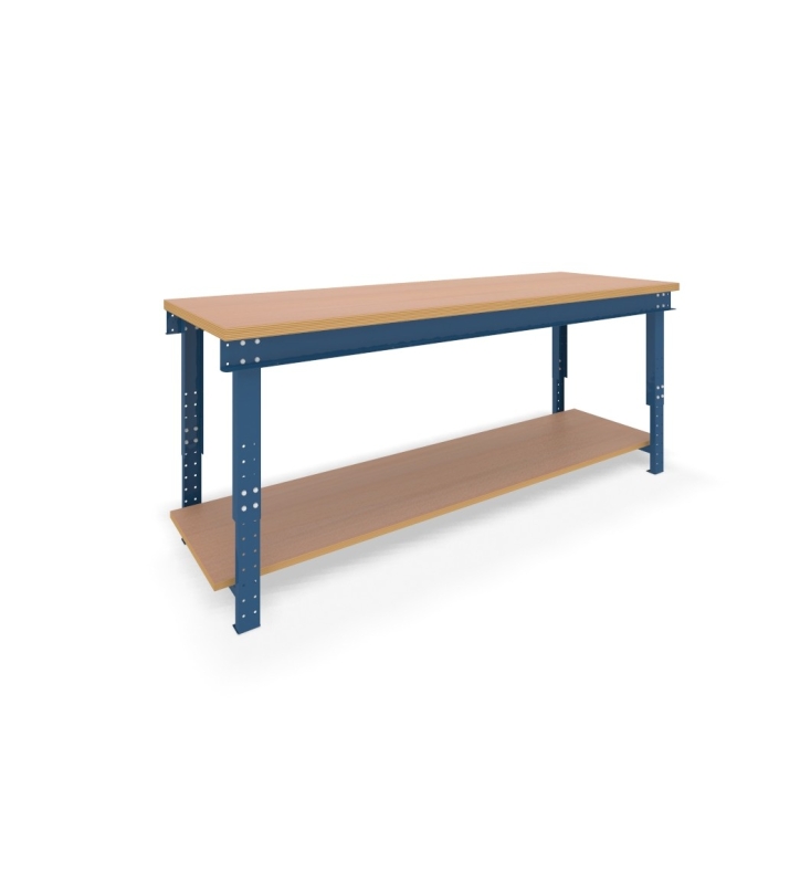 Etabli type B 650/1000x750x2500 - avec tablette de fond