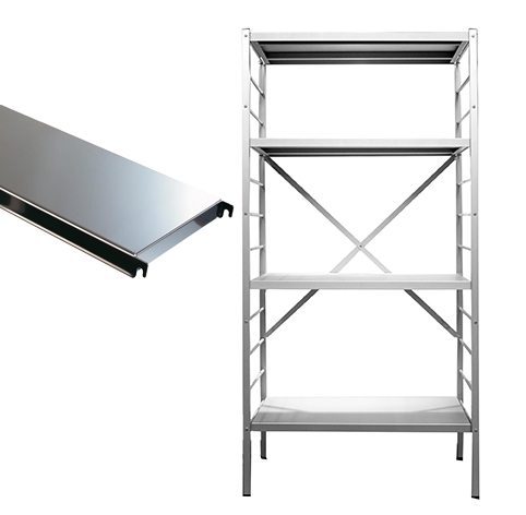 Basisrek 4 legborden inox