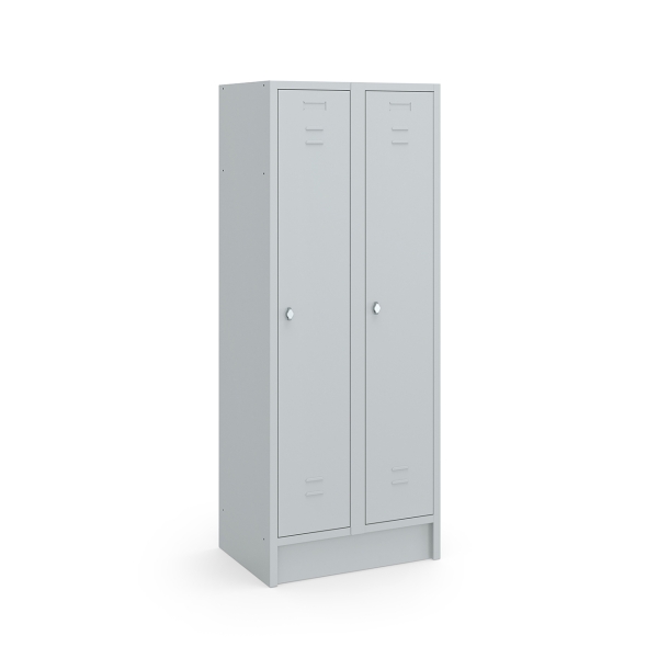 Locker type T, 2x1-deurs, grijze omkasting, grijze deur