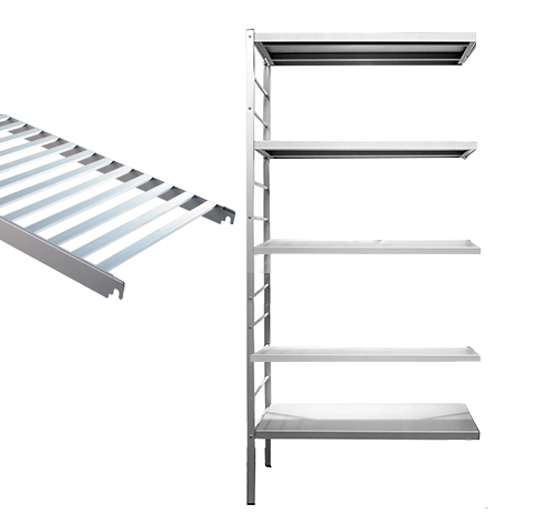 Aanbouwrek 5 aluminium roosterlegborden