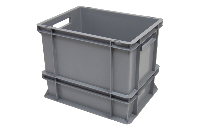 Euronormba 400x300x325k, bodem en zijwanden gesloten, geribde bodem