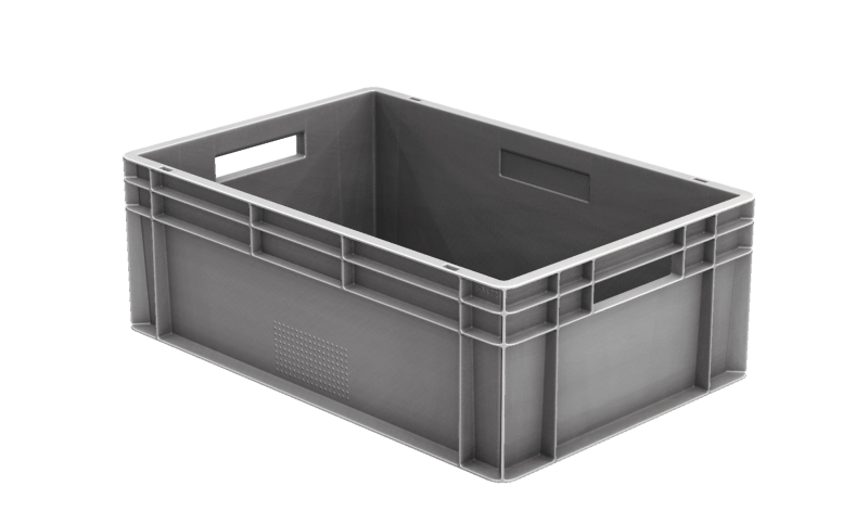 Euronormbak 600x400x220, bodem en wanden gesloten, bolle bodem