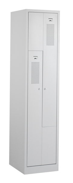 Z-lockers, 1x2 deurs, grijze omkasting, grijze deuren