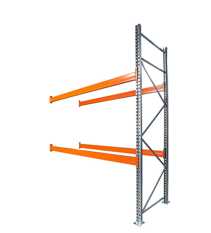 grond + 2 niveaus draagbalken (liggers)
capaciteit: 12 europaletten
