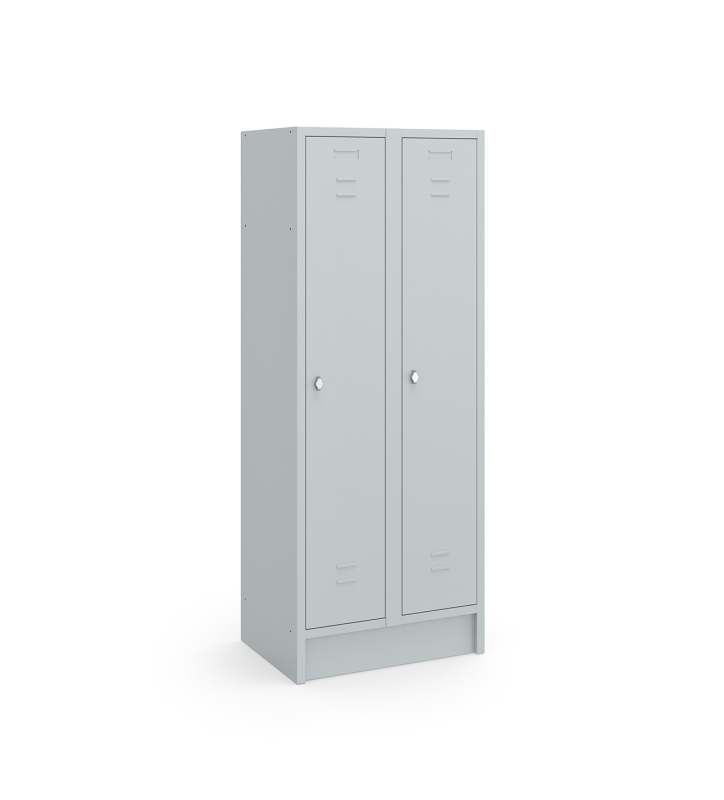 Locker type T, 2x1-deurs, grijze omkasting, grijze deur