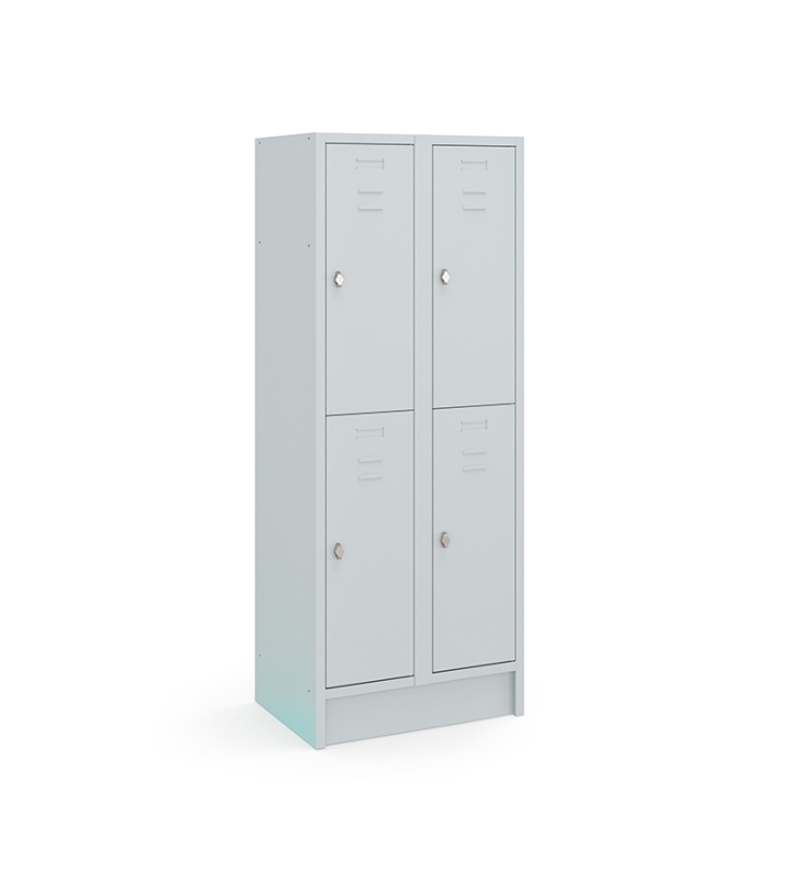 Locker type T, 2x2-deurs, grijze omkasting, grijze deuren
