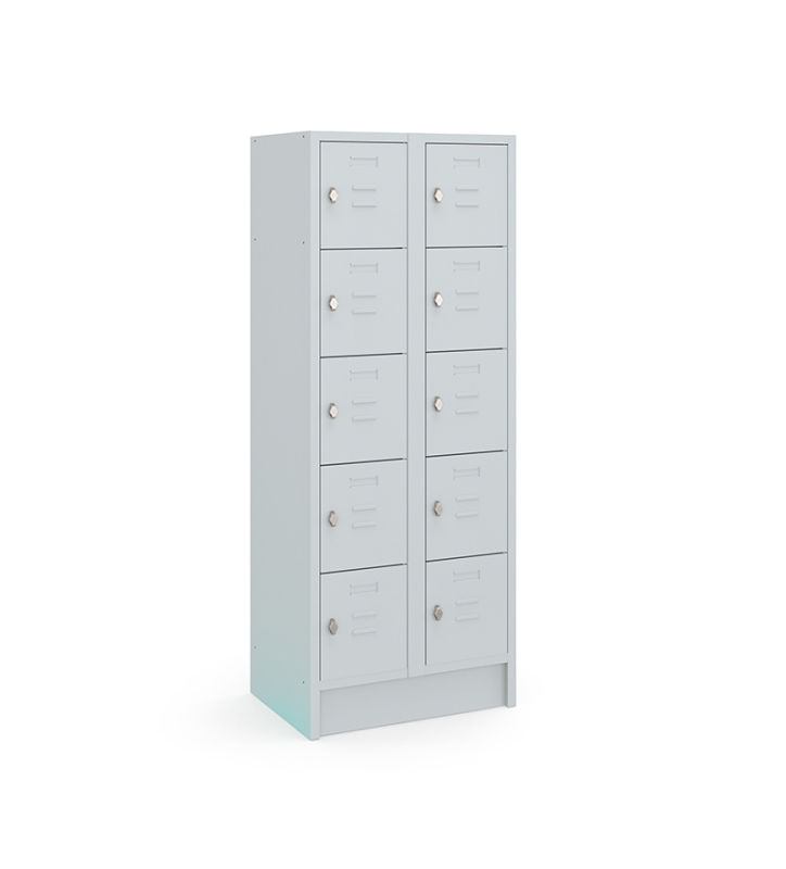 Locker type T, 2x5-deurs, grijze omkasting, grijze deuren