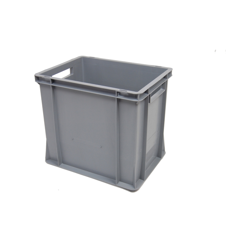 Euronormbak 400x300x360, bodem en zijwanden gesloten, geribde bodem