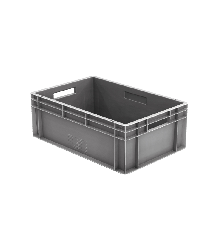Euronormbak 600x400x220, bodem en wanden gesloten, bolle bodem