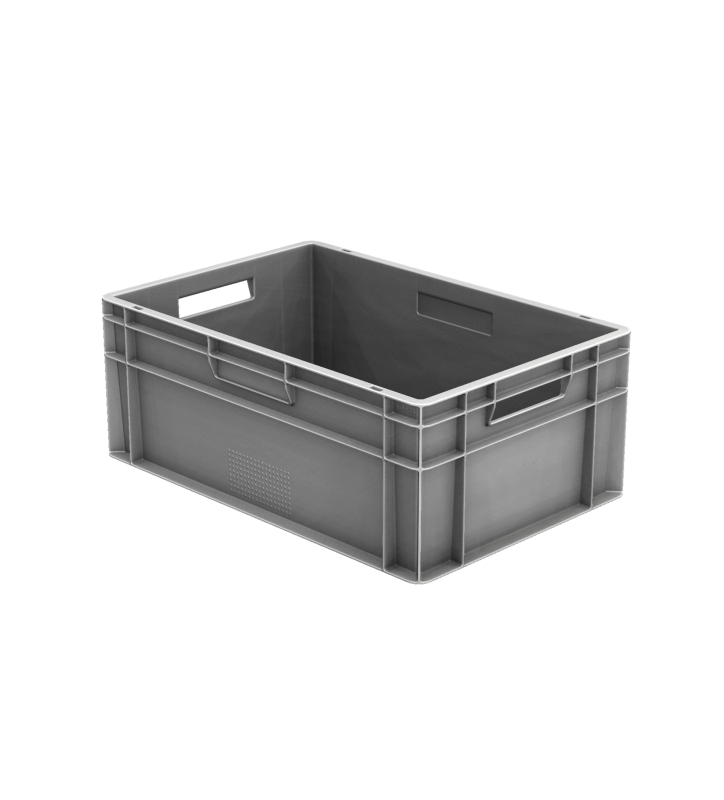 Euronormbak 600x400x240, bodem en wanden gesloten, bolle bodem
