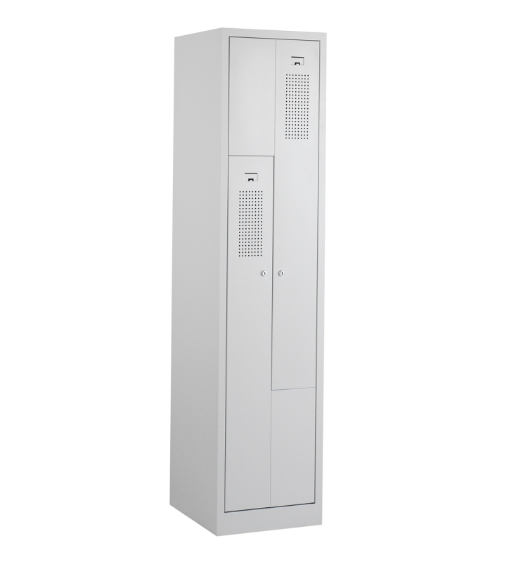 Z-lockers, 1x2 deurs, grijze omkasting, grijze deuren