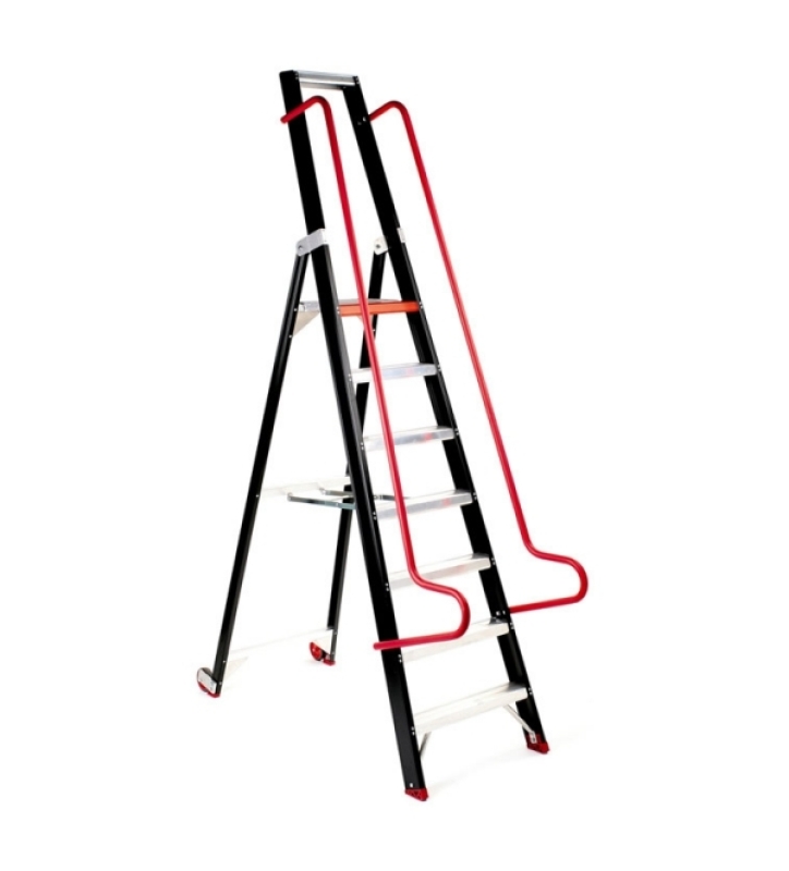 Magazijnladder - 7 treden - werkhoogte 3650 mm