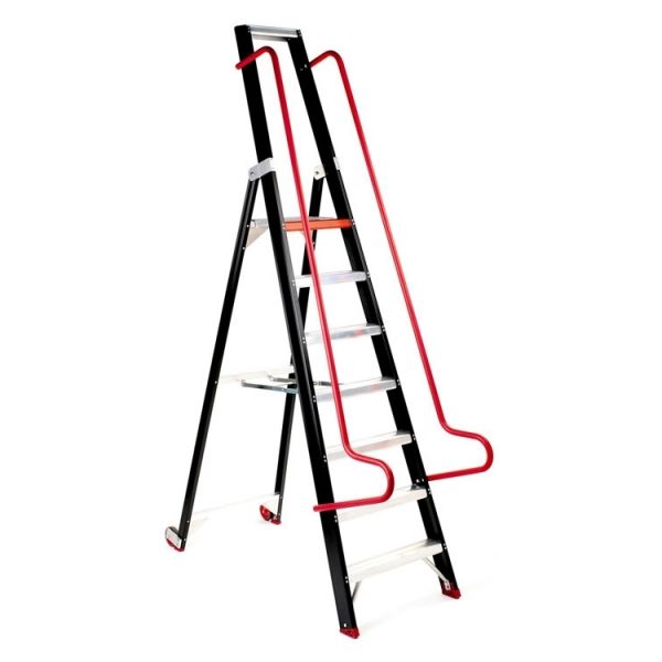 Magazijnladder - 7 treden - werkhoogte 3650 mm