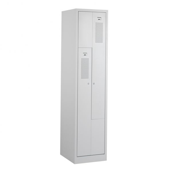 Z-lockers, 1x2 deurs, grijze omkasting, grijze deuren
