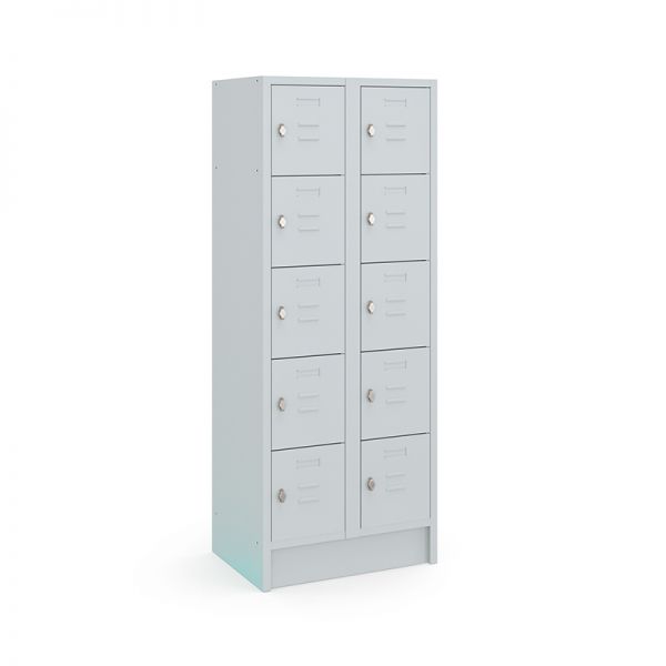 Locker type T, 2x5-deurs, grijze omkasting, grijze deuren