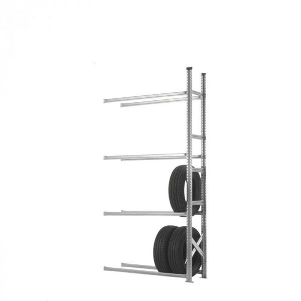 Bandenrek 'XL': minimum capaciteit 4*4= 16 banden.
Max.breedte 275mm, max.hoogte 720mm.